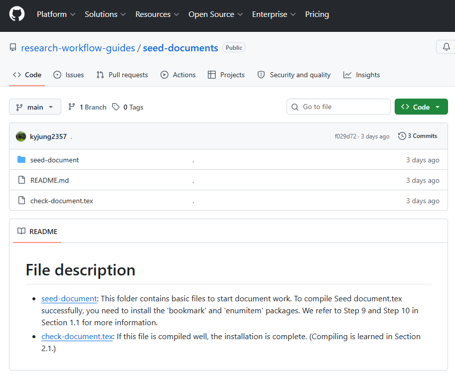 Starter repository on GitHub