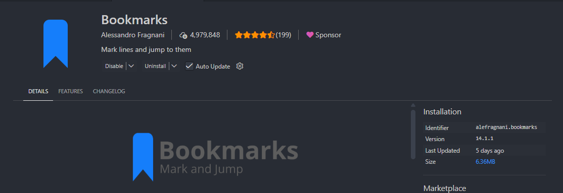 Bookmarks extension