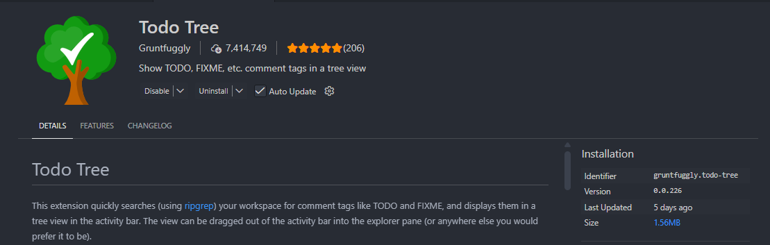 Todo Tree extension