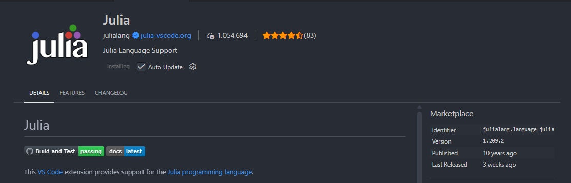 Julia extension