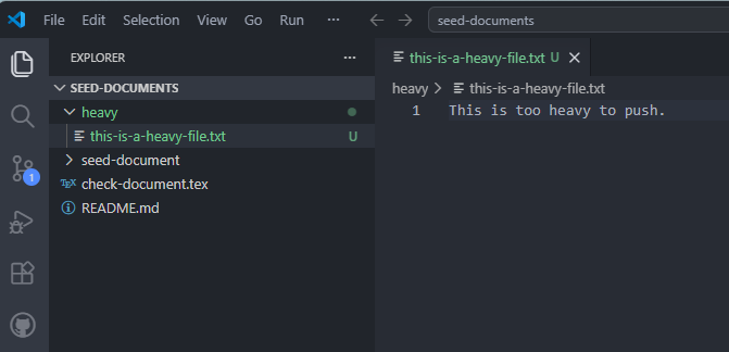 Example project tree with a heavy folder