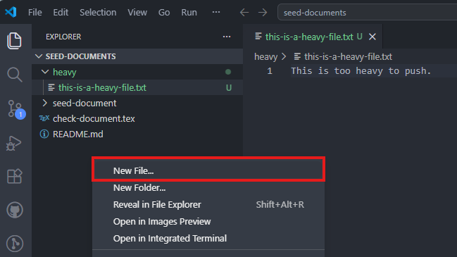 A new .gitignore file in the project root