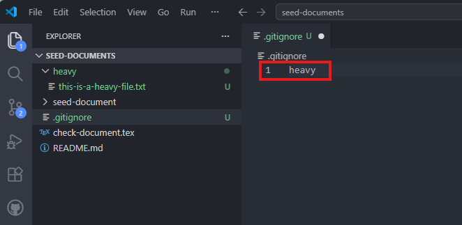 Ignored folder shown dimmed in VS Code