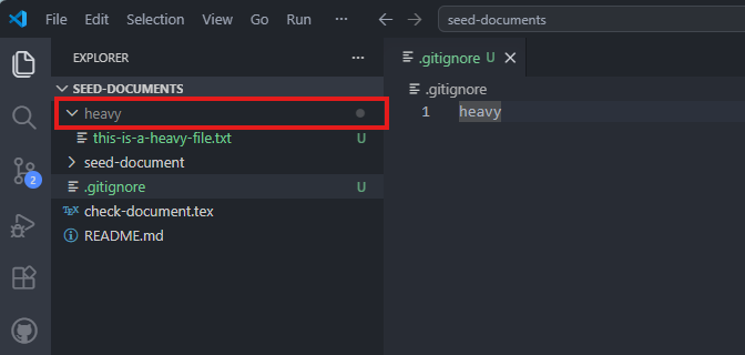 Commit and push after adding a .gitignore rule