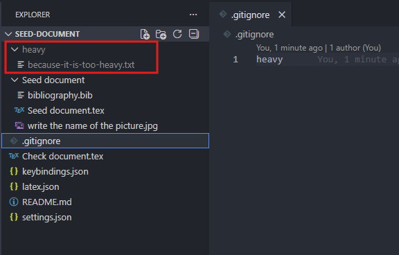 Ignored folder shown dimmed in VS Code
