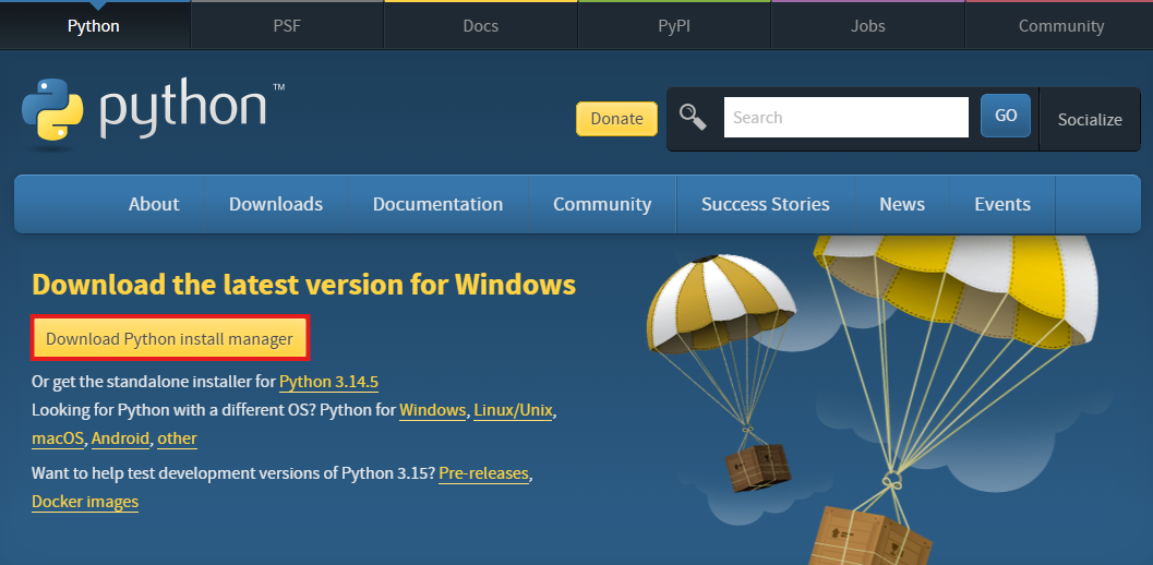 Python downloads page