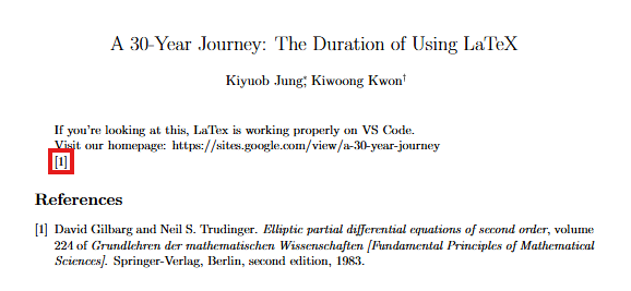 Compiled PDF showing an in-text citation and references section